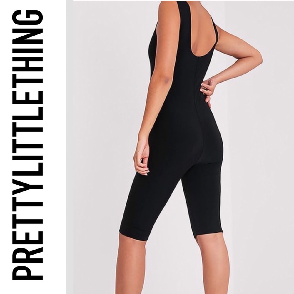 **SOLD** PrettyLittleThing Black Slinky Unitard - Picture 3 of 5